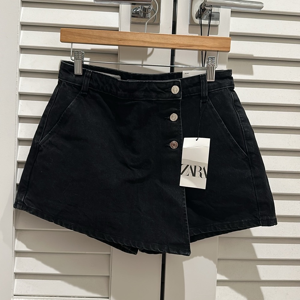 ZARA wrap denim skort